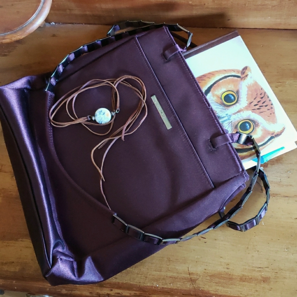 Plum satin purse
